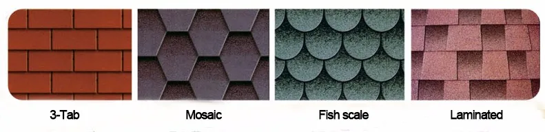 Fiberglass Modified Bitumen Roofing Tile Colorful Asphalt Shingle