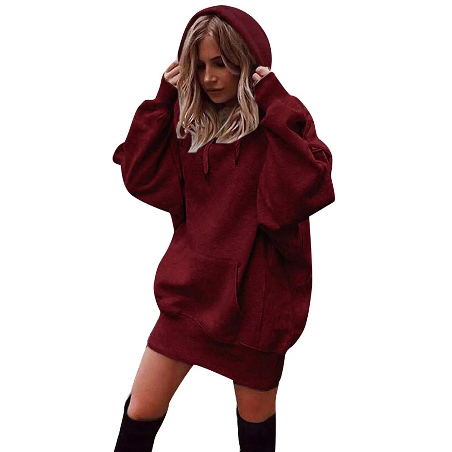 tunic length hoodie sweatshirt