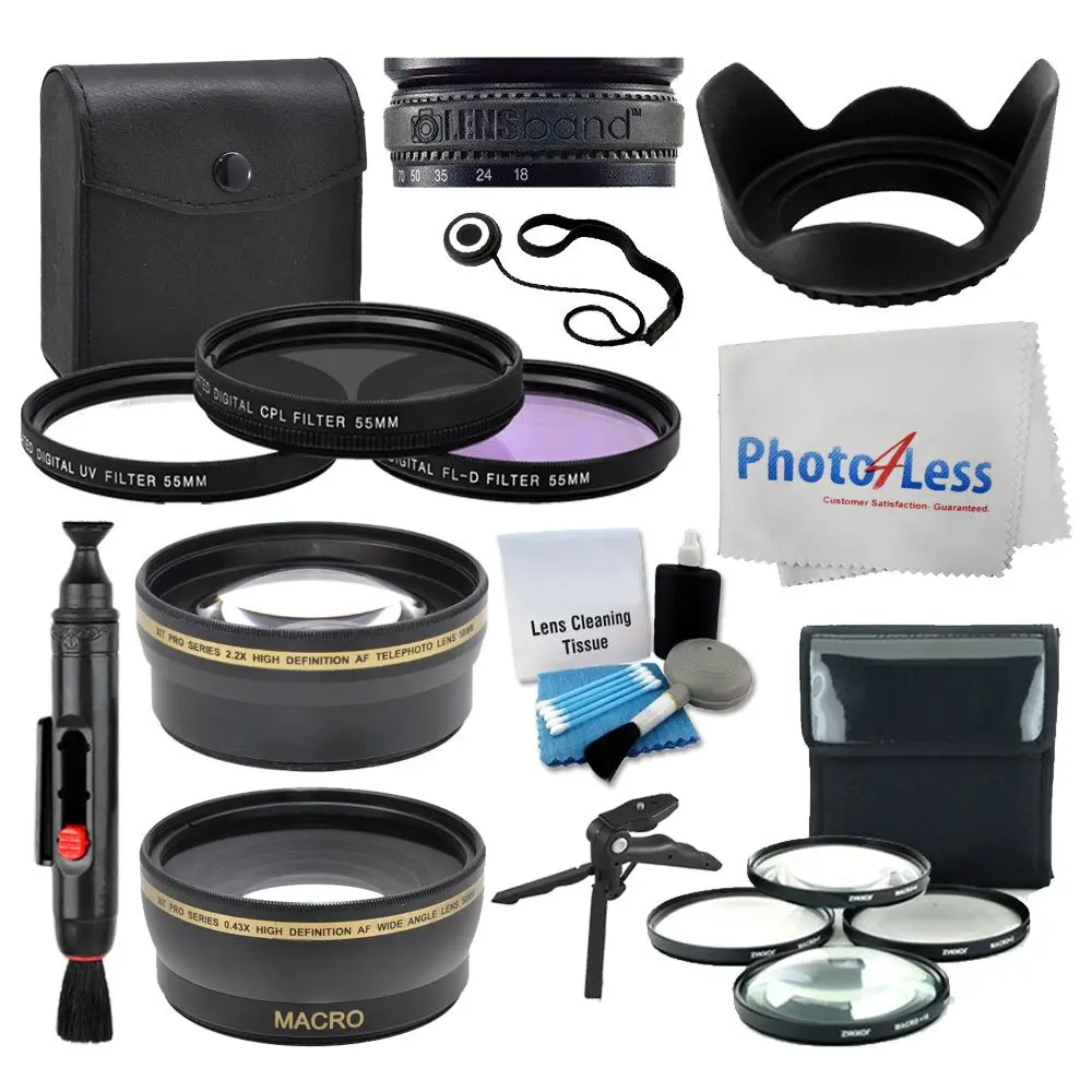 Buy 55mm Lens 3 Piece Filter Accessory Kit for Canon, Nikon, Sony