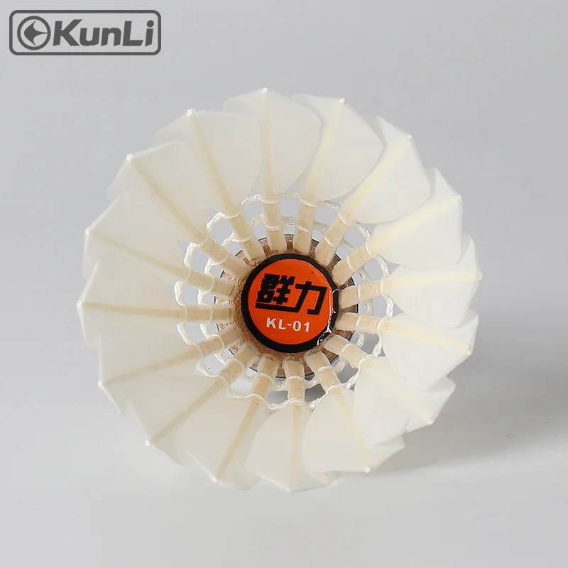 

KUNLI class A duck feather badminton shuttlecock for club match training, White