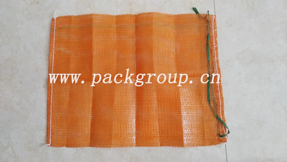 sell 10kg orange color firewood mesh bags