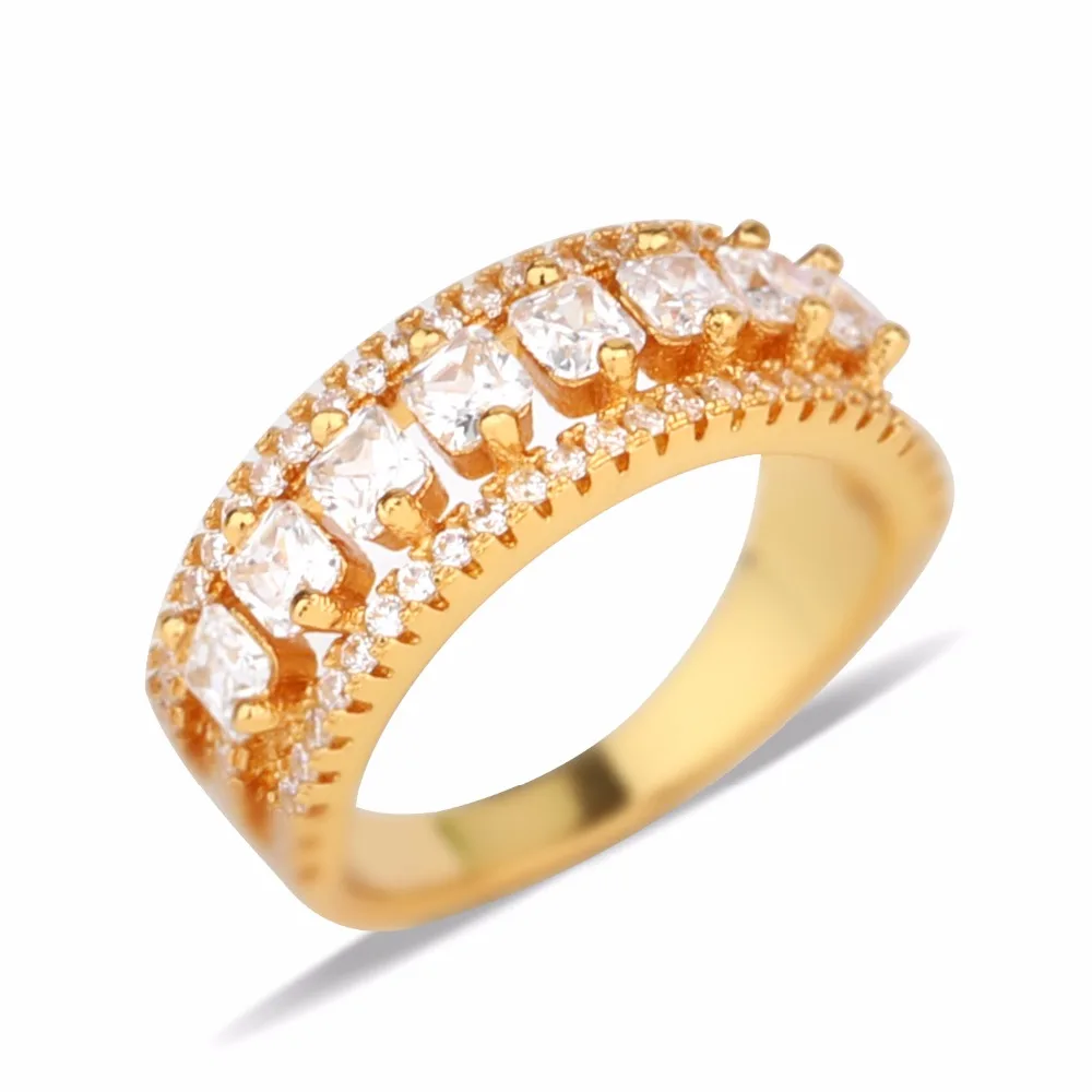 

1 MOQ ON STOCK gold plated wedding engagement ring