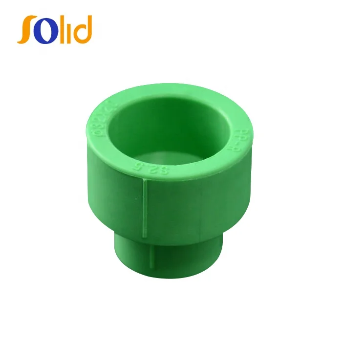 SOLID Green PPR Fittings reducer plastic pipe Reducing Socket Coupling