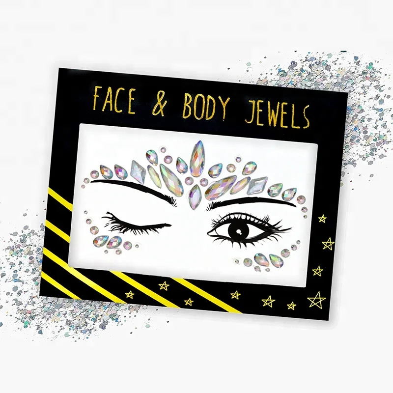 

Newest Crystal face sticker Eye Gem Jewels sticker for Face Decoration, Pantone color