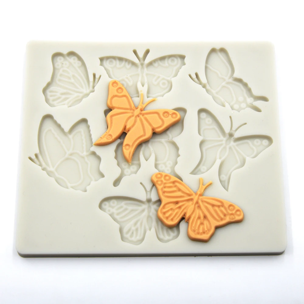 

Eco-friendly animal silicone mold fondant molds butterfly series cake decoration tools handmade resin mold silicone, Light grey