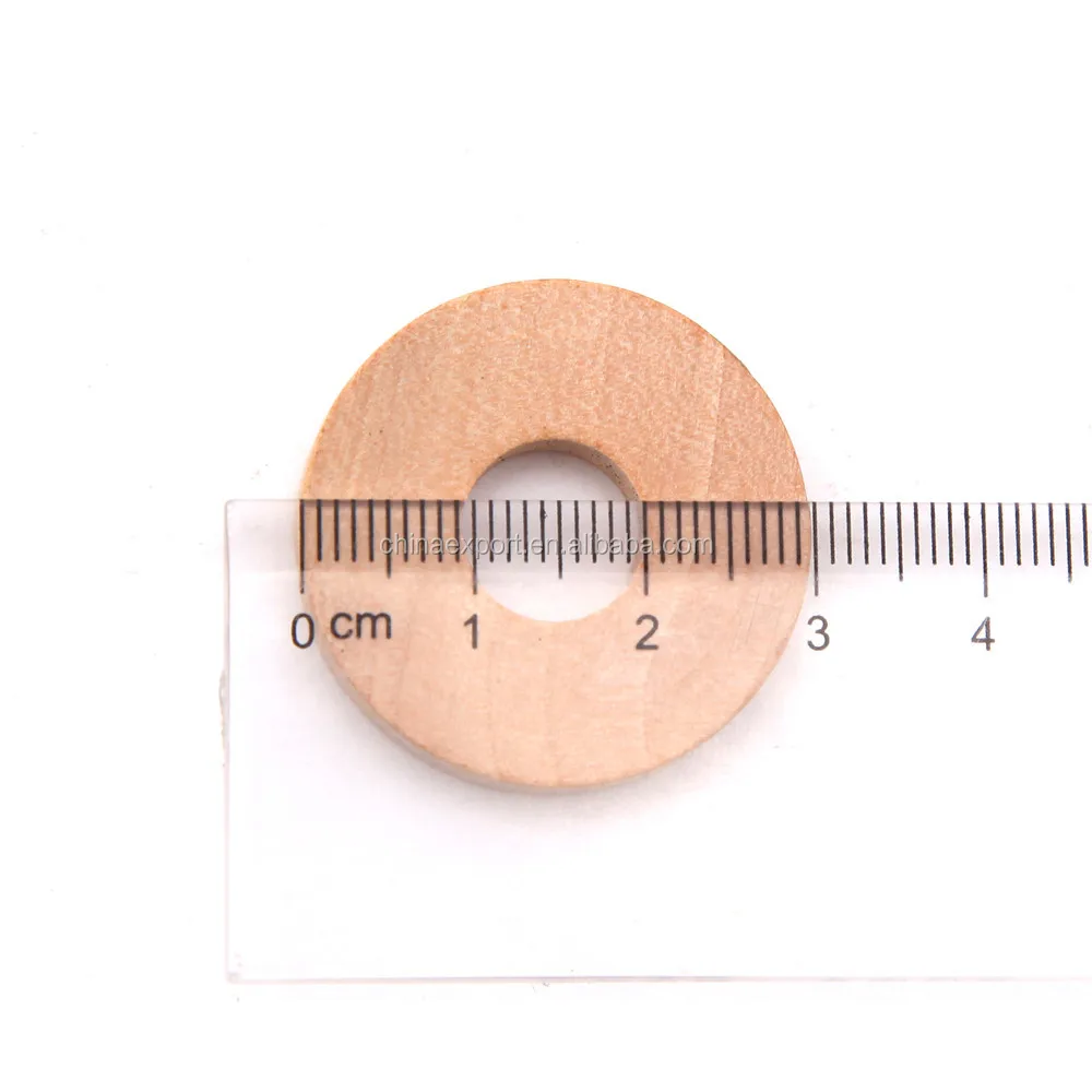 High Quality 3cm Size Unfinished Round Wooden Disc Bead