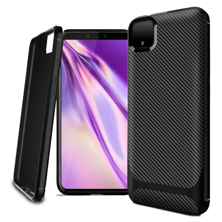 

1.3MM Carbon Fiber Phone Case For Google Pixel 4 Soft Rubber TPU Back Cover