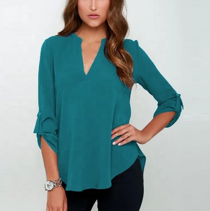 

Wholesale Loose sleeved chiffon shirt