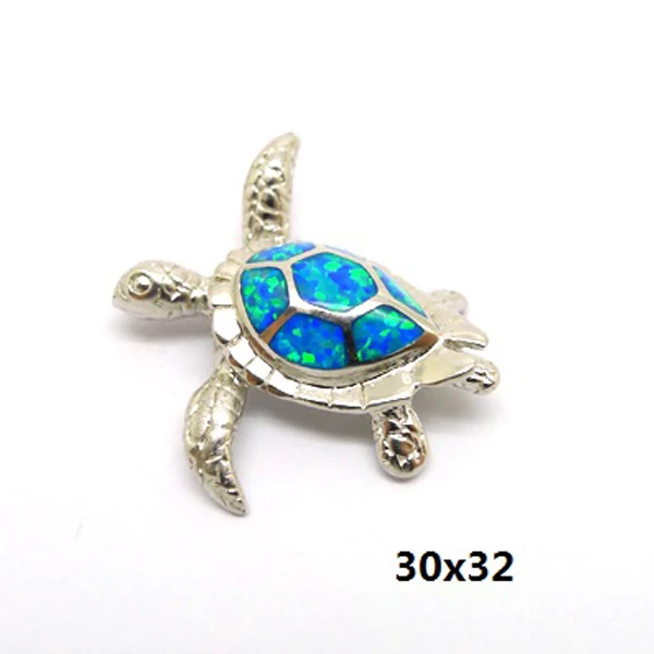 

925 Sterling Solid Silver Necklaces Opal Turtle Tortoise charm Pendant Women Jewelry