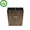 Hotel room 2 compartments trapezoidal brown leather waste bin trash can trash bin