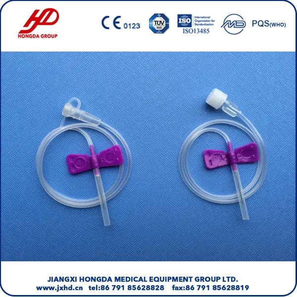 Sterile scalp vein set for single use, butterfly type