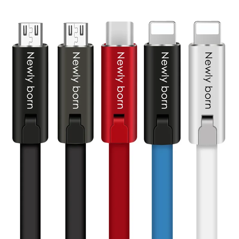

4A Regenerative data cable double side Micro can be regenerated Android fast charging cable repair noodle data cable, Black;red;white