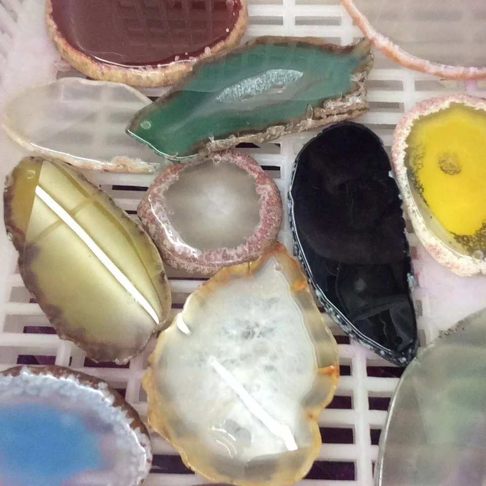 

Guangzhou Natural Rough Gemstone Agate Slices Wholesale For Jewelry Making Stone