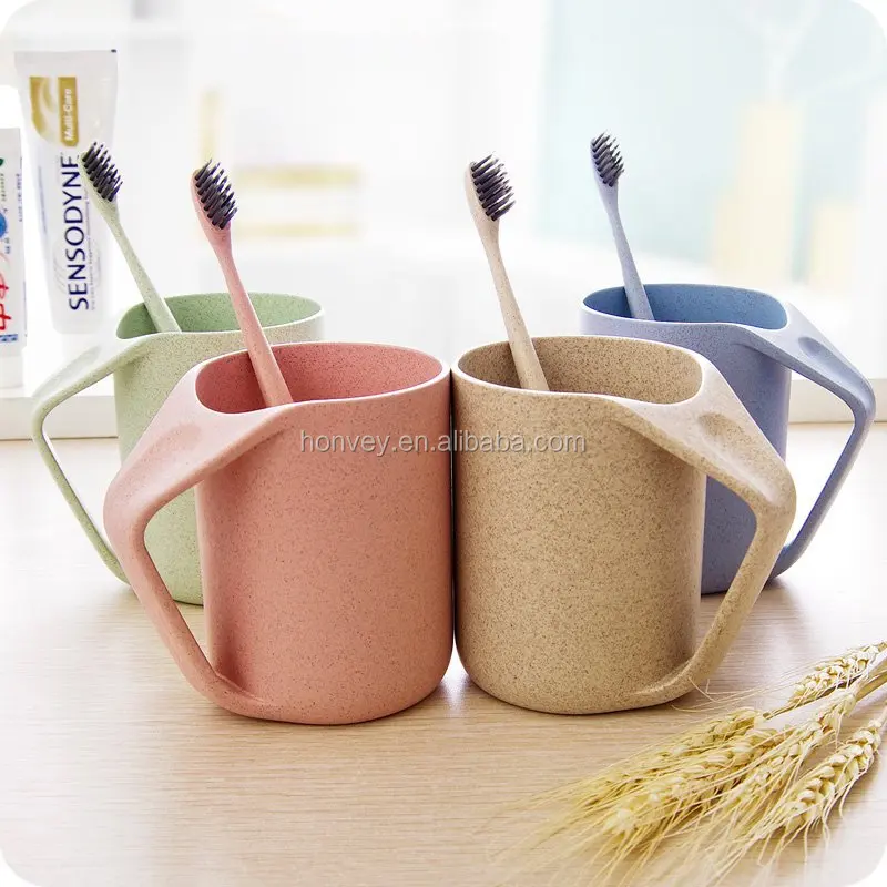 Multicolor Biodegradable Unbreakable Wheat Straw Water Cup Tumblers Mug 400ml 13.5oz for Coffee, Tea, Water, Milk, Juice