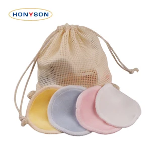wholesale reusable washable cloth microfiber face towel bamboo make up remover pads with laundry bag