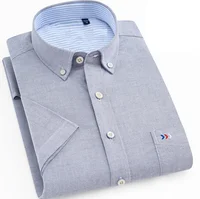 

custom design organic cotton pattern short sleeve men oxford shirt