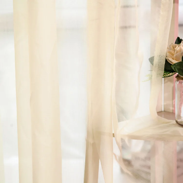 New style solid color polyester scarf window curtain for decoration