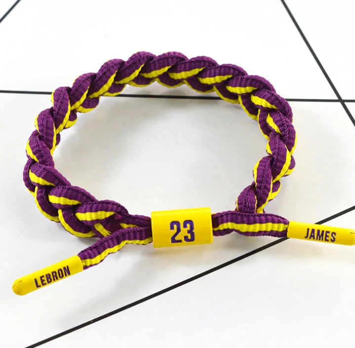 

Basketball Sport Competition Fans shoelace bracelet braided for cheering squad, Multi