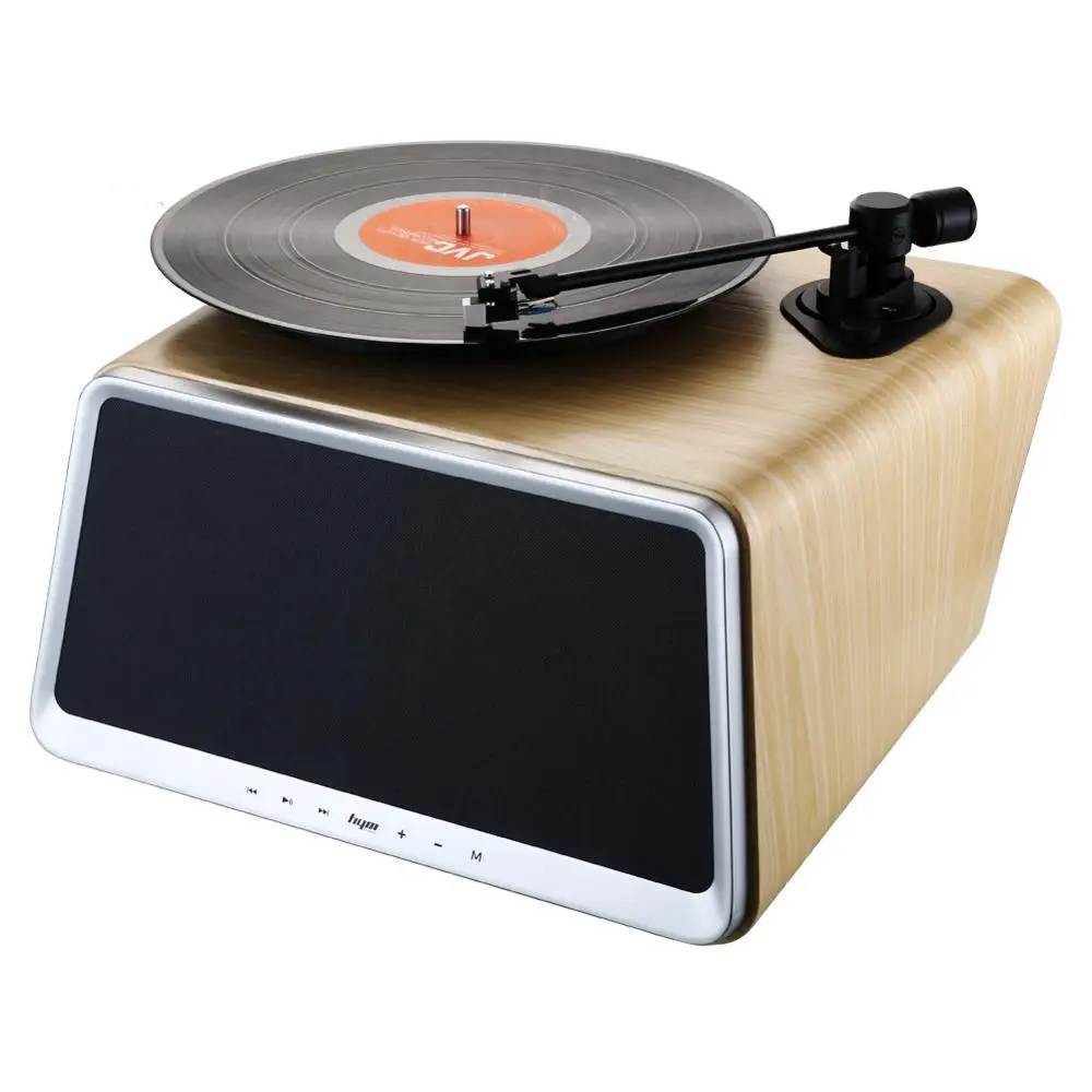 

5-in-1 Stereo Audio Turntable for Vinyl Records Built in Bluetooth WiFi AUX-in USB Port Ethernet w/Remote Natural White Oak