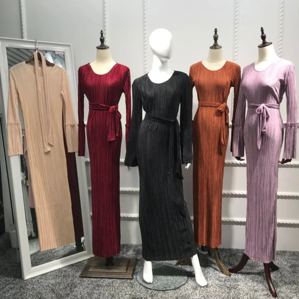 

Fashion wrinkle abaya coat muslim women dress, Black;beige;wine red;purple;coffee
