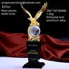 Metal Material and Trophy Product Type Metal Fly Eagle Modern Animal Statue Awards Eagle