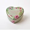 colorful printing metal empty candy tin box package jewelry box heart shape flower gift tin box