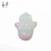 Hot sale jewelry pendant synthetic opal hamsa shape white opal with red flash