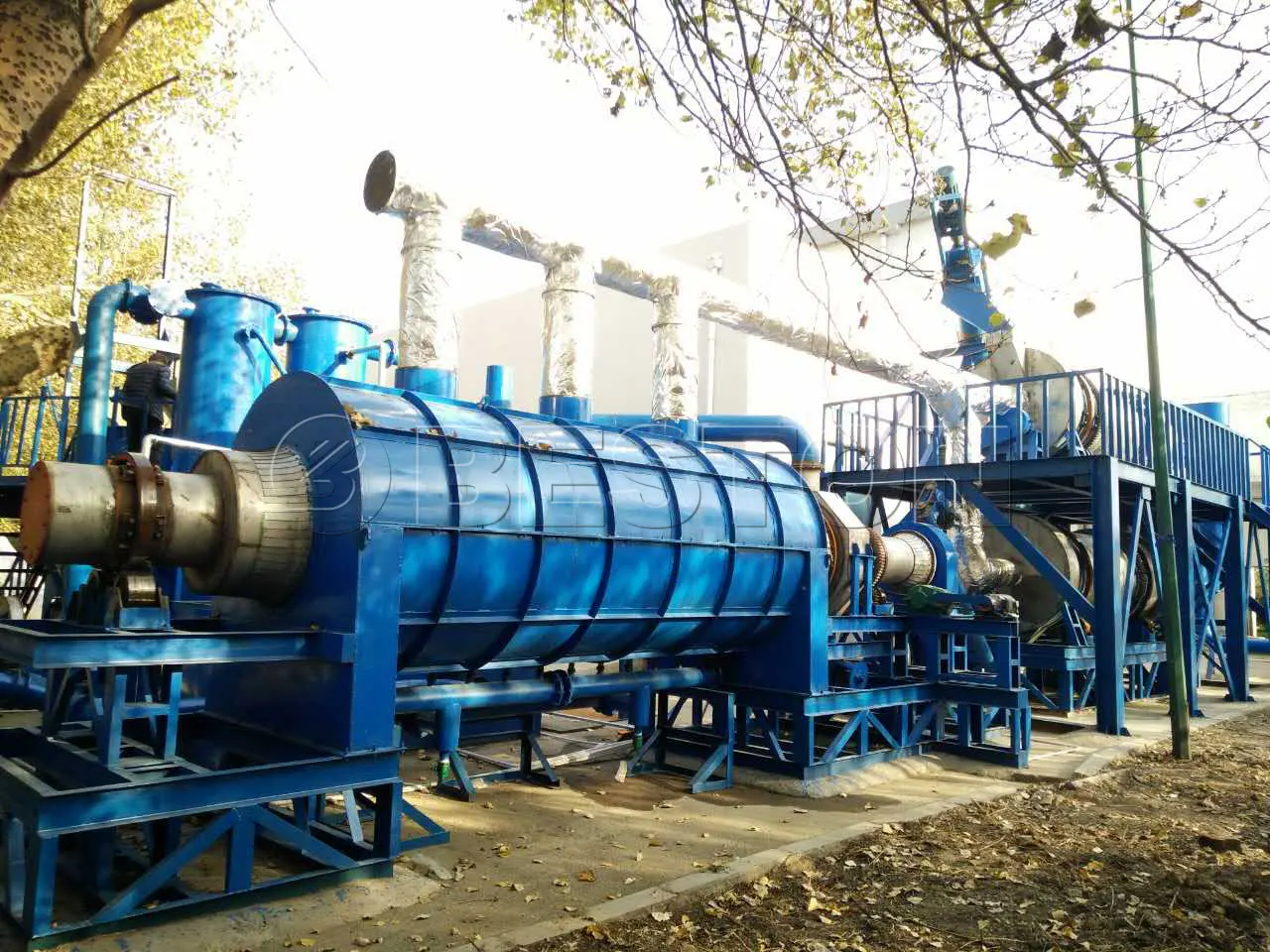 Smokeless Charcoal Carbonization Rotary Kiln Plants For India Sale