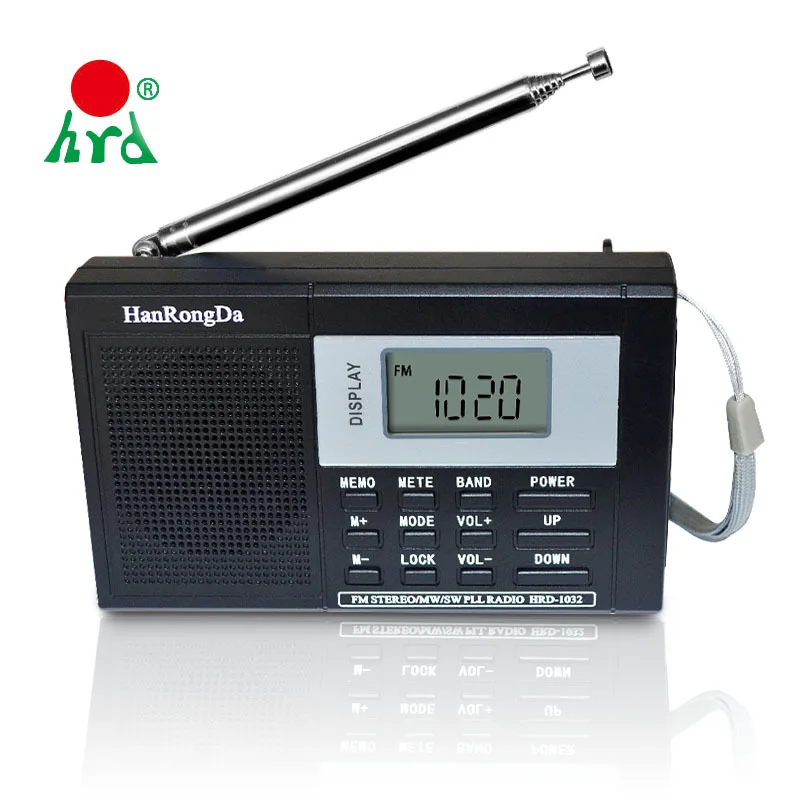 

Mini Digital Fm Am Mw Sw Lw Radios With Set Up 360 Degree Rod Antenna, Black and spray pu