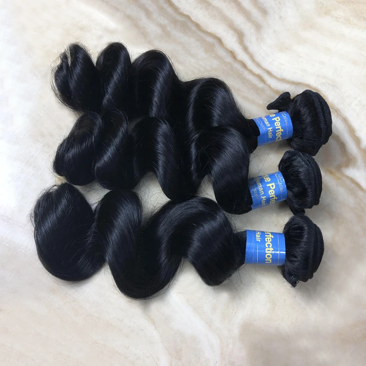 

JP High-quality virgin human hair wave, lovely loose wave human hair, wholesale loose wave hair bundles, Natural color