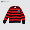 100% Wool Custom Black And Red Striped Women Sweater Pull Over Sweater