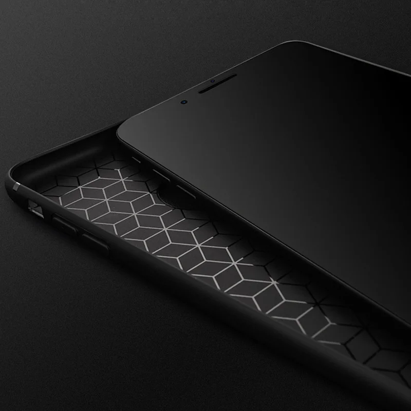 Carbon friber Soft protective full case shell for iphone 8 / 8 plus back Cover