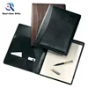 High Quality Business Office Meeting A4 Black PU Leather File Folder