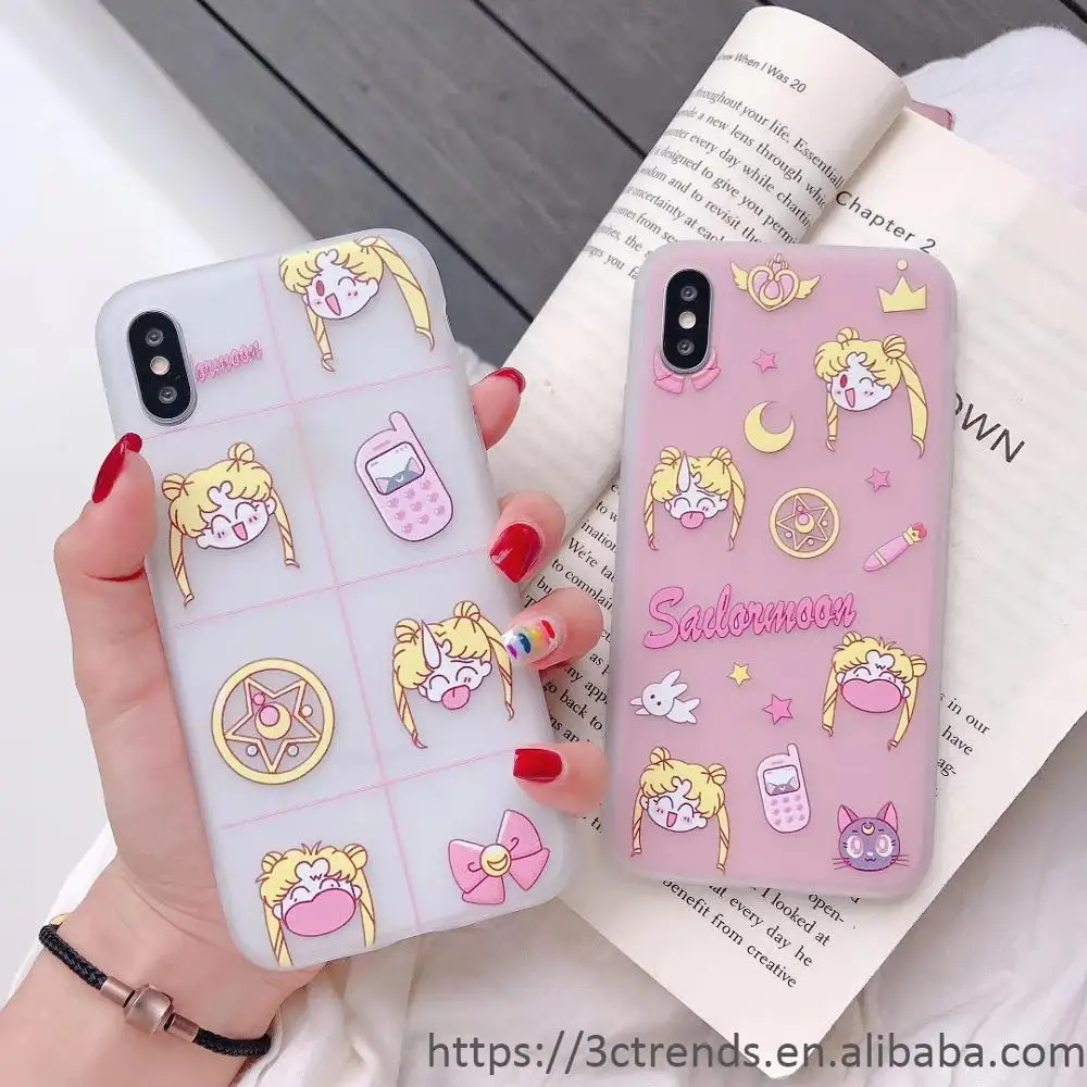 

Sailor Moon Cute girl custom mobile anti-fall female models phone case for iphone 7plus/6s/8 xs max x/xr, Multi