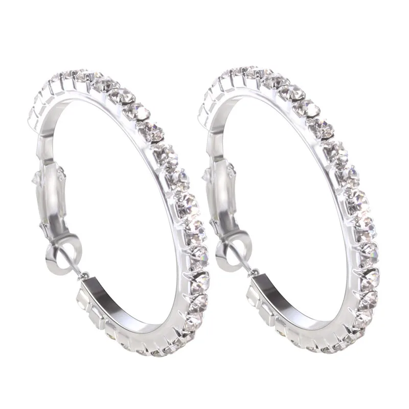 

Silver alloy round shape elegant stud Zircon earrings in yiwu
