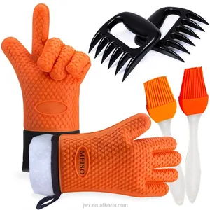 Image of Silicone Heat Resistant Kitchen Insulated Gloves With Cotton Lining