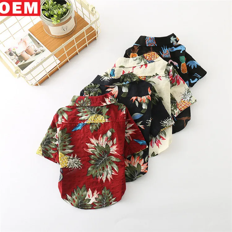 

2018 New Fashion Dog Clothes Cotton Custom Printed Dog Shirt With Flower Figure, Customized