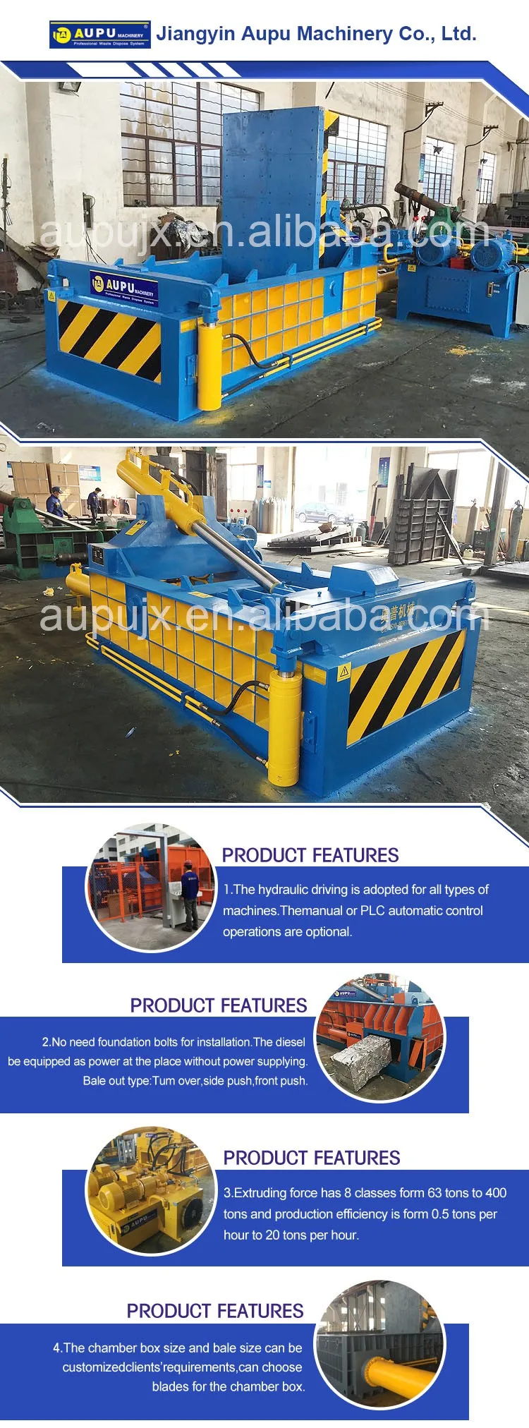 Scrap Metal Extruder Baling Press Machine