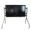 OEM Movable Metal tube bending frame powder coat with wheels for big size TV or monitor for advertise or conference use