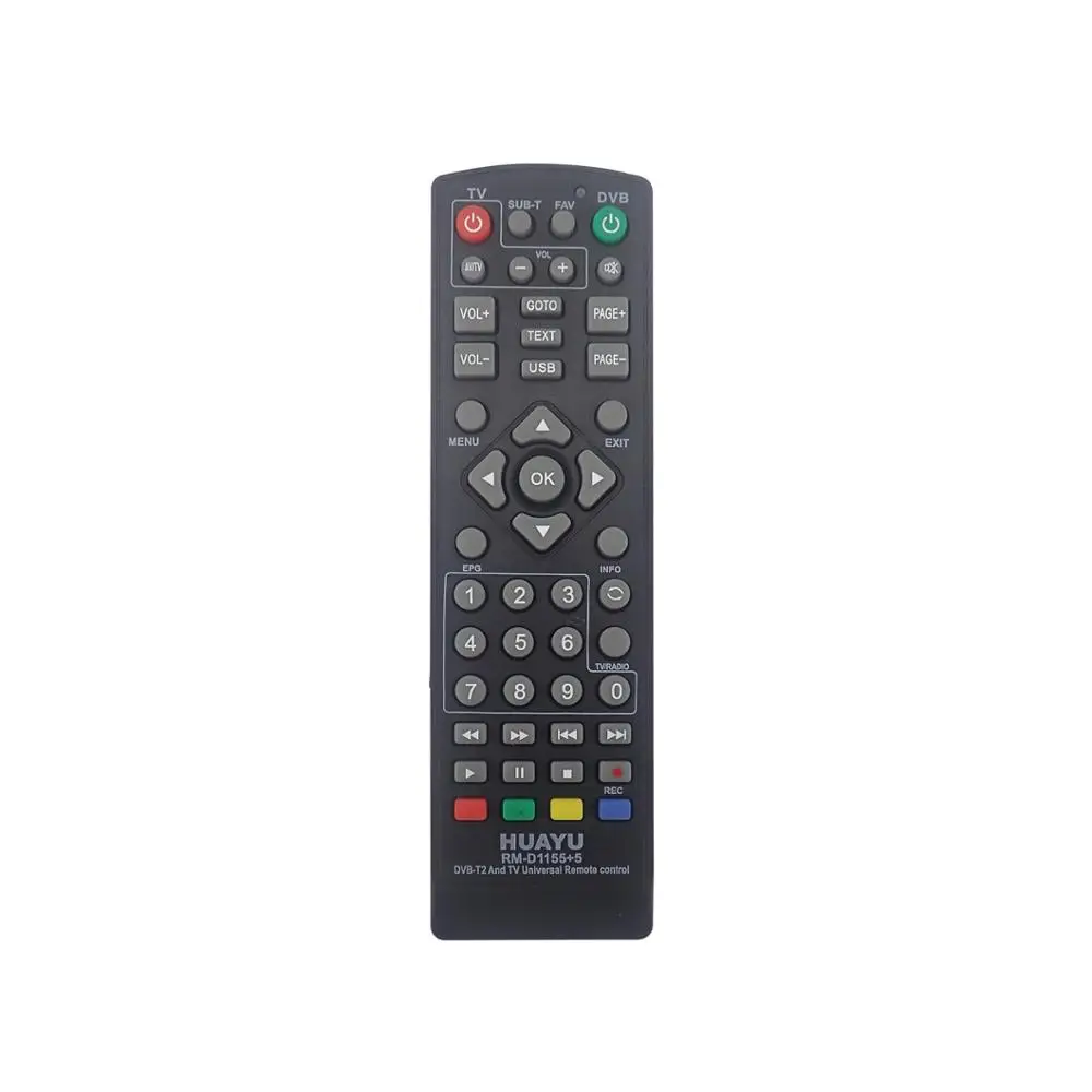 

HUAYU RM-D1155+5 SAT BOX DVB-T2 REMOTE CONTROL, Black