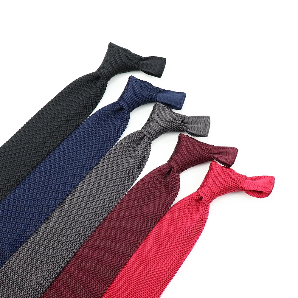 Custom Solid Color Neckties Silk Plain Knitted Necktie Manufacturers ...