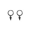 Fashion jewelry Cool Girl Black Small Cone Pendant hoops earring 925 silver