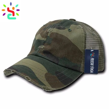 distressed camo hat