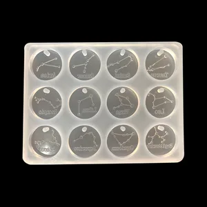 Image of Twelve Constellations DIY Fondant Chocolate Scented Candle Gypsum Epoxy Clay Mold keychain mold