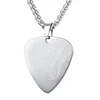 Guitar Pick Necklace with Adjustable Chain Stainless Steel Music Jewelry Men Personalized Pendant Gift
