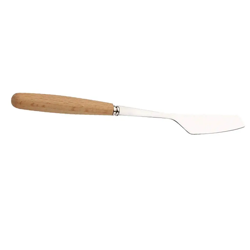 5.6 Blade Dark Brown Wooden Handle Palette Art Paint Spatula Putty Scraper