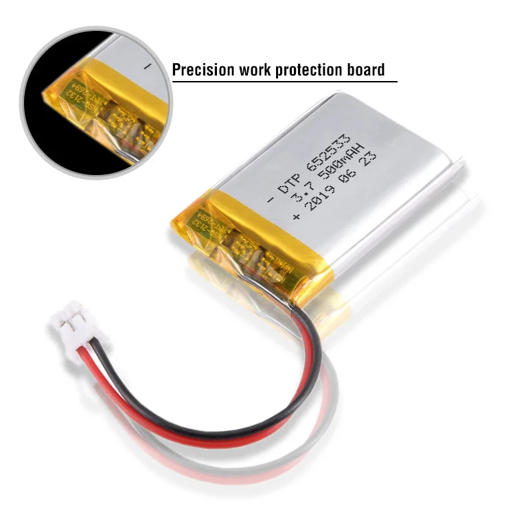 652533 3.7V 500mAh Lithium Polymer Battery for Smart Watch - China