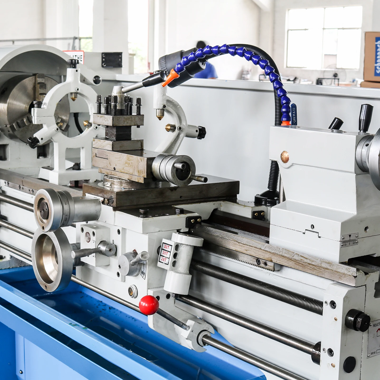 14x40 Inch Metal Lathe,2" Spindle Bore 2axis Dro Installed,Qctp