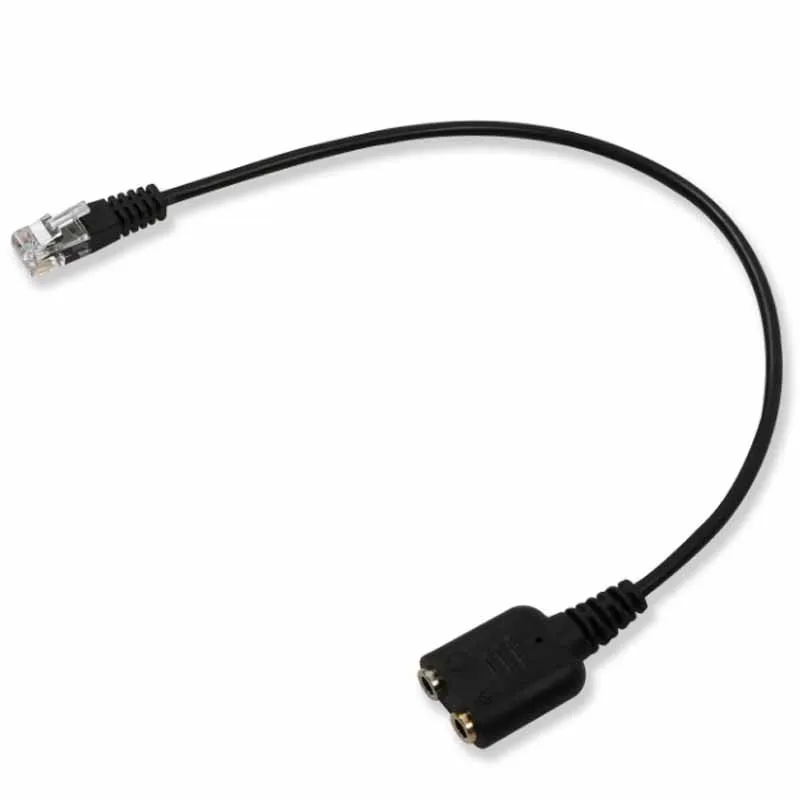 20cm Rj11 To Dual 3.5mm Headphone Female Converter Adapter Audio Cable