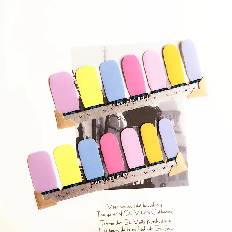 Bright Colorful Lovely Nail Arts Sticker 14 pcs set Waterproof Nail Decal Art Sticker Gel Polish